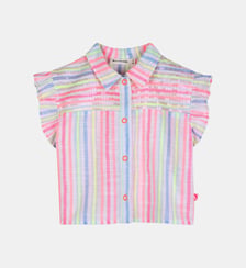 Chemise rayée manches volantées Billieblush