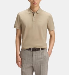 Polo modèle Pallas en coton biologique avec logo brodé BOSS