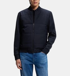 Sweat zippé droit à empiècement matelassé sur le devant BOSS