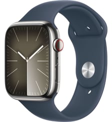 Montre connectée Serie 9 Cellular 45mm Acier/Argent Bleu Orage S/M Apple