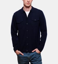 Chemise en maille Laine & Cachemire marine Atelier Privé