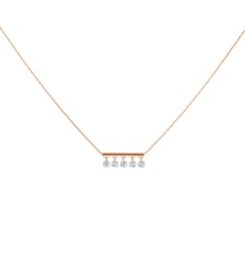 Collier PAMPILLES - 5 diamants, poids total 0,50ct approx.  - Or rose 750‰ La Brune & La Blonde