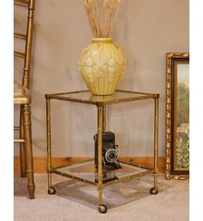 Table d'appoint en laiton Hanna N°1564- Produit chiné Debongout