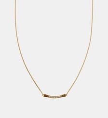 Collier en or jaune 9K avec diamants et quartz bruns Aristocrazy