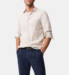 Chemise unie slim en lin manches longues Coromandel unisexe Rodd & Gunn