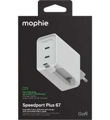 Chargeur secteur 67W GaN USB-C x2 white Mophie