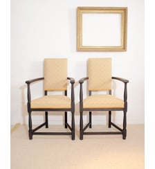 Paire de fauteuil en bois Ernest N°912- Produit chiné Debongout