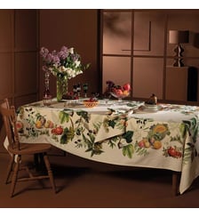 Nappe lin & coton lavé 190 g/m² imprimé multicolore Abondance d'automne naturel Garnier Thiebaut
