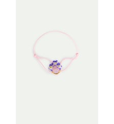 Bracelet cordon pierre ronde facettée rose et violettes Les Néréides