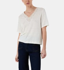 T-shirt en lin à broderies - MAEVANELLE Gerard Darel
