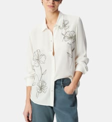 Chemise manches longues broderie fleurs Ikks