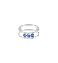 Bague HULA HOOP Trilogie - Saphirs bleus, poids total 0,45ct approx. - Or blanc 750‰ La Brune & La Blonde