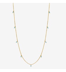 Collier doré agate verte long - MILADY Caroline Najman
