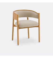 Fauteuil de table hévéa et coton/lin La Redoute Interieurs