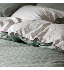 Housse de couette en percale de coton, ETHNIQUE GRAPHIQUE Blanc Cerise