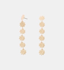 Longues boucles d'oreilles fleurs dorées Balaboosté