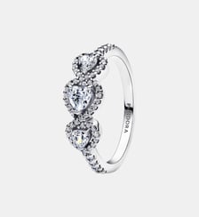 Bague Trilogie Cœur Halo Pandora