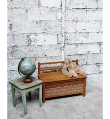 Coffre en bois et rotin Lucien N°62- Produit chiné Debongout