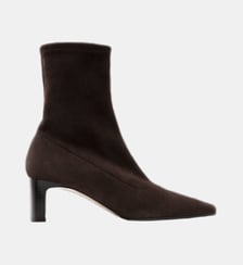 Edna - Bottines En Cuir Velours Stretch Expresso Parallèle