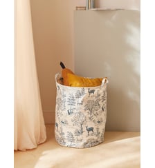 Bac de rangement rond esprit toile de Jouy Cyrillus