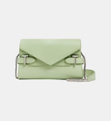 Sac pochette avec bandoulière double rabat Emilie en cuir grainé Le Tanneur