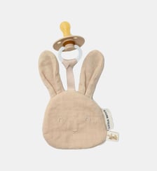 Doudou attache-tétine en gaze de coton - Lapin Little Dutch