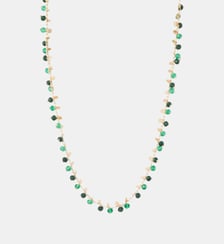 Collier perles à facettes vertes Balaboosté