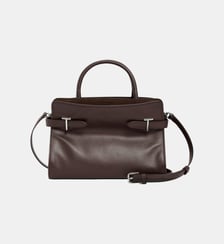 Sac à main moyen modèle Emie en cuir lisse et refente de velours Le Tanneur