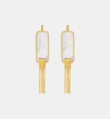 Boucles d'oreilles dormeuses rectangulaires   doré à l'or fin - Ashanti Satellite