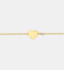 Bracelet souple Toujours avec Toi | Médaille Coeur en Plaqué Or avec diamant blanc La Garçonne Diamant