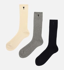 Pack De Trois Paires De Chaussettes Ami De Coeur En Coton unisexes AMI Paris