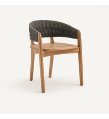 Fauteuil de table de jardin en acacia massif et corde tressée AM.PM