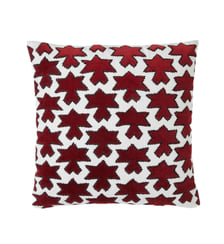 Housse de coussin KAKTUS  Velours de coton appliqués et point lancé noir Madura