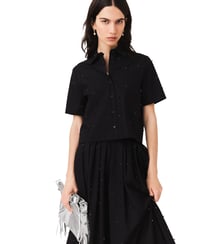 Chemise avec strass et perles Maje