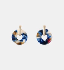 Boucles d'oreilles disques en résine bleue Balaboosté