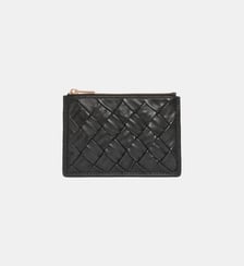 Porte monnaie en cuir tréssé chocolat Vanessa Bruno