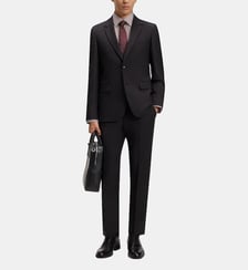 Costume slim en laine vierge à motif BOSS