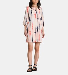 Robe courte en voile de coton biologique à imprimé La Fée Maraboutée