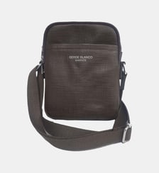 Sacoche bandoulière en cuir de vachette bleu marine foncé Biarritz Serge Blanco