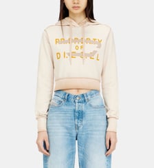 Sweat à capuche avec imprimé et appliqué D Diesel
