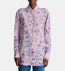 Chemise en popeline de coton imprimé Balmain