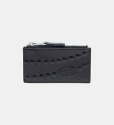 Porte-cartes en cuir avec motif chaîne embossé Diesel
