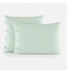 Taie d'oreiller unie à nouettes en coton La Redoute Interieurs