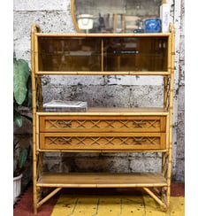 Charmante armoire en rotin Blandine N°544 - Produit chiné Debongout