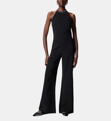 Combinaison-pantalon à encolure américaine et bijou décoratif Pinko