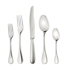 Ensemble pour 12 personnes (75 pièces) en acier avec coffre Ambassadeur - STEEL PERLES Christofle