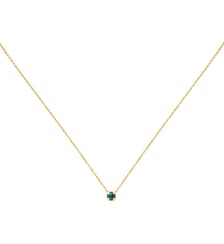 Collier doré émeraude - paris Caroline Najman