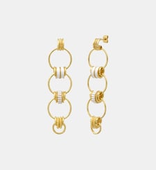 Boucles d'oreilles tiges percées longues   doré à l'or fin - Alicudi Satellite