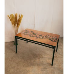 Table basse en fer forgé et céramique Léonie N°1137- Produit chiné Debongout