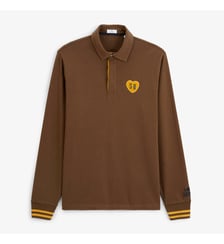 Polo de rugby manches longues badge cœur bouclette Serge Blanco